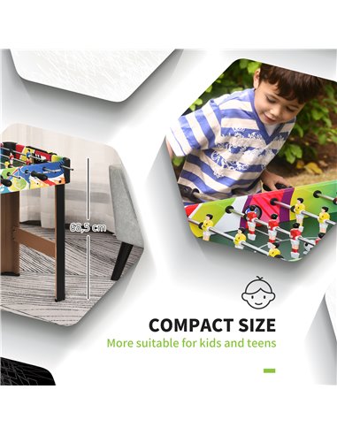HOMCOM 2.8FT Football Foosball Gaming Table Soccer For Kids Indoor Play Fun Sports Game A70-051