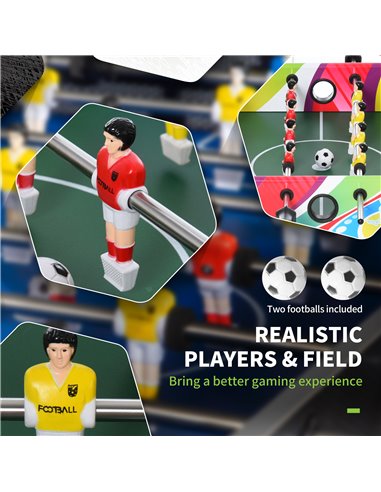HOMCOM 2.8FT Football Foosball Gaming Table Soccer For Kids Indoor Play Fun Sports Game A70-051