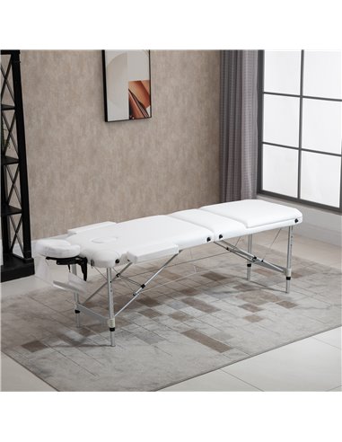 HOMCOM Foldable Massage Table Professional Salon SPA Facial Couch Bed White 700-039V70WT
