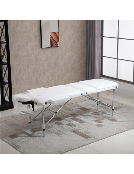 HOMCOM Foldable Massage Table Professional Salon SPA Facial Couch Bed White 700-039V70WT - pic 109980 | FastDaddyshop