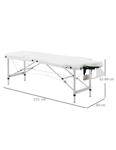 HOMCOM Foldable Massage Table Professional Salon SPA Facial Couch Bed White 700-039V70WT