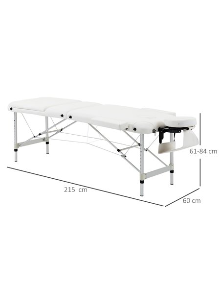 HOMCOM Foldable Massage Table Professional Salon SPA Facial Couch Bed White 700-039V70WT - pic 109981 | FastDaddyshop