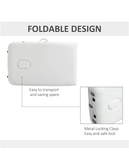 HOMCOM Foldable Massage Table Professional Salon SPA Facial Couch Bed White 700-039V70WT - pic 109985 | FastDaddyshop