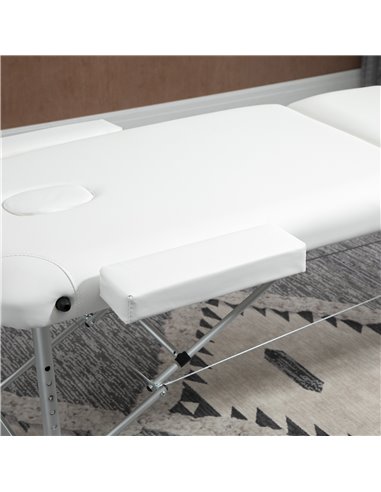 HOMCOM Foldable Massage Table Professional Salon SPA Facial Couch Bed White 700-039V70WT