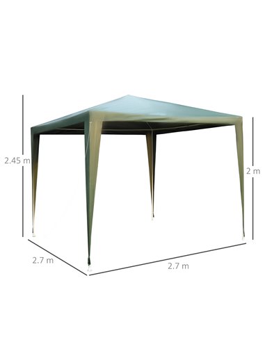 Outsunny 2.7m x 2.7m Garden Gazebo Marquee Party Tent Wedding Canopy Outdoor(Green)