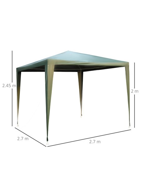 Outsunny 2.7m x 2.7m Garden Gazebo Marquee Party Tent Wedding Canopy Outdoor(Green) - pic 10999 | FastDaddyshop