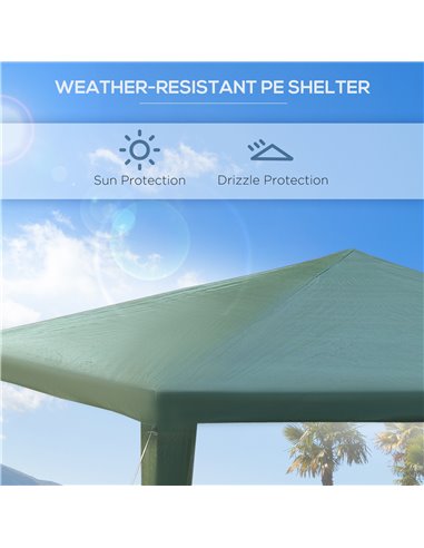 Outsunny 2.7m x 2.7m Garden Gazebo Marquee Party Tent Wedding Canopy Outdoor(Green)