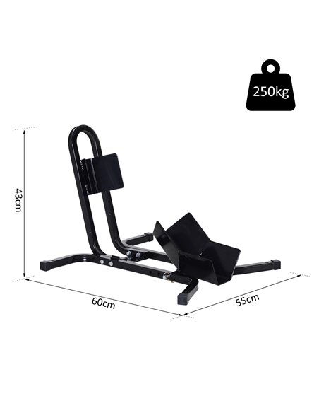 HOMCOM Metal Motorcycle Motorbike Wheel Chock Locking Stand System 17”,19”,21”/43,48,51 Cm Front Wheels Steel Adjustable Fixing  - pic 110017 | FastDaddyshop