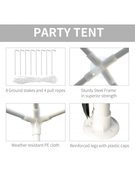 Outsunny 2.7m x 2.7m Garden Gazebo Marquee Party Tent Wedding Canopy Outdoor(Green) - pic 11003 | FastDaddyshop