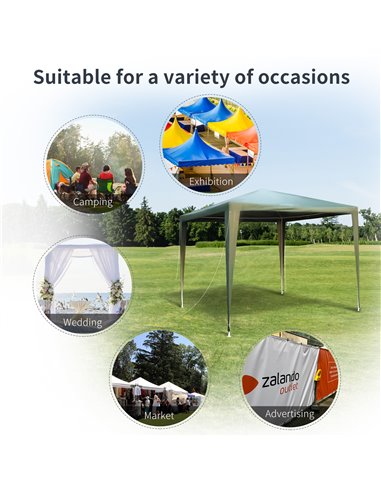 Outsunny 2.7m x 2.7m Garden Gazebo Marquee Party Tent Wedding Canopy Outdoor(Green)