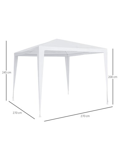 Outsunny 2.7m x 2.7m Garden Gazebo Marquee Party Tent Wedding Canopy Outdoor(White)