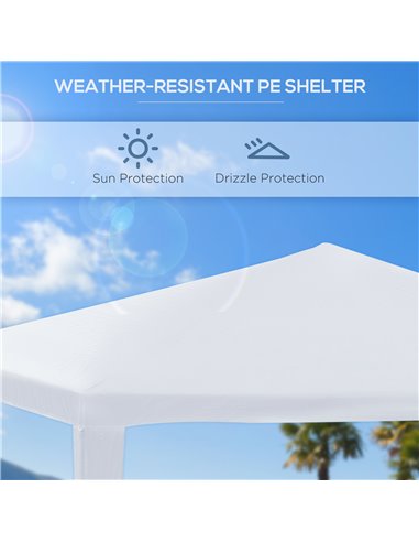 Outsunny 2.7m x 2.7m Garden Gazebo Marquee Party Tent Wedding Canopy Outdoor(White)
