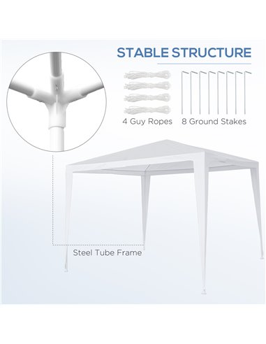 Outsunny 2.7m x 2.7m Garden Gazebo Marquee Party Tent Wedding Canopy Outdoor(White)