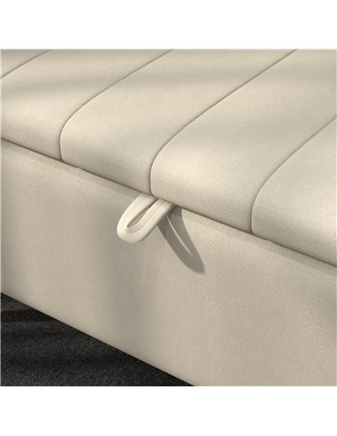HOMCOM Linen-Look 92 x 31cm Storage Ottoman - Cream White 838-272V70CW