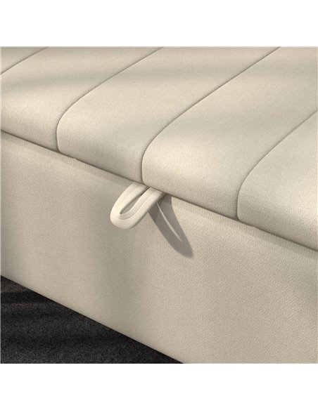 HOMCOM Linen-Look 92 x 31cm Storage Ottoman - Cream White 838-272V70CW - pic 110122 | FastDaddyshop