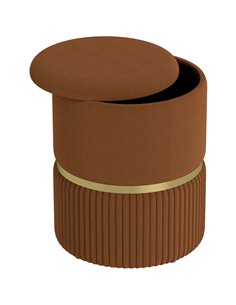 HOMCOM Velvet-Feel Storage Ottoman - Brown 838-439V70LR