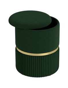 HOMCOM Velvet-Feel Storage Ottoman - Green 838-439V70DG