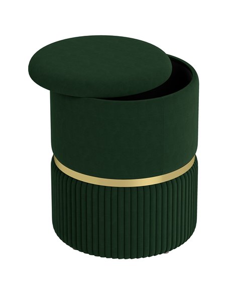 HOMCOM Velvet-Feel Storage Ottoman - Green 838-439V70DG - pic 110132 | FastDaddyshop