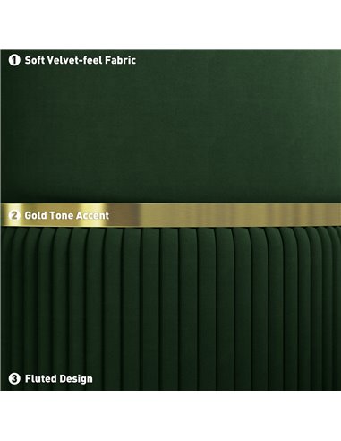 HOMCOM Velvet-Feel Storage Ottoman - Green 838-439V70DG