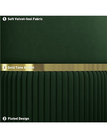 HOMCOM Velvet-Feel Storage Ottoman - Green 838-439V70DG - pic 110136 | FastDaddyshop