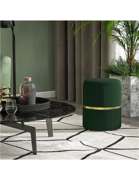 HOMCOM Velvet-Feel Storage Ottoman - Green 838-439V70DG - pic 110138 | FastDaddyshop
