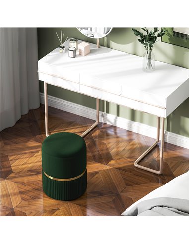 HOMCOM Velvet-Feel Storage Ottoman - Green 838-439V70DG