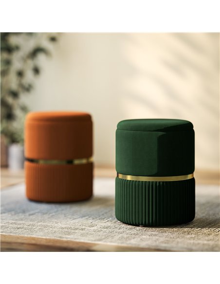 HOMCOM Velvet-Feel Storage Ottoman - Green 838-439V70DG - pic 110140 | FastDaddyshop