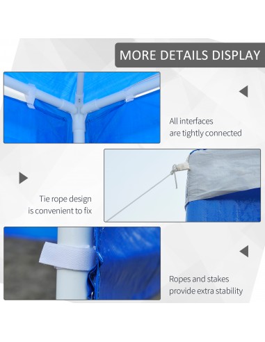 Outsunny 3 x 4 m Party Gazebo Marquee Garden Canopy Outdoor BBQ Tent Camping Patio Awning with 2 Sidewalls, Blue