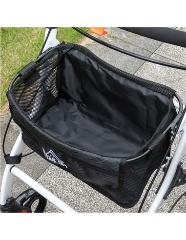 HOMCOM Folding Upright Rollator Walker with Lightweight Walking Frame, Storage Bag, Tray, Dual Brakes, Adjustable Handle Height,