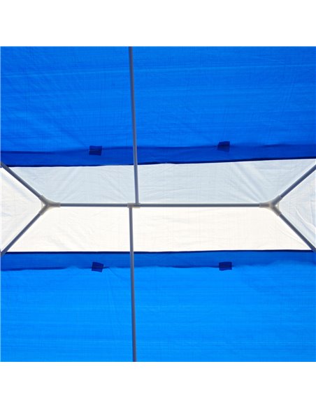 Outsunny 3 x 4 m Party Gazebo Marquee Garden Canopy Outdoor BBQ Tent Camping Patio Awning with 2 Sidewalls, Blue - pic 11019 | FastDaddyshop