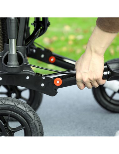 HOMCOM Folding Rollator Walker with Padded Seat, Backrest, Lightweight Walking Frame with Storage Bag, Dual Brakes, All-terrain 