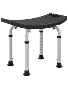 HOMCOM Height Adjustable Bath Stool, Aluminium Shower Stool with Non-Slip Pads for Elderly, Disabled, Seniors, Pregnant, Black 7