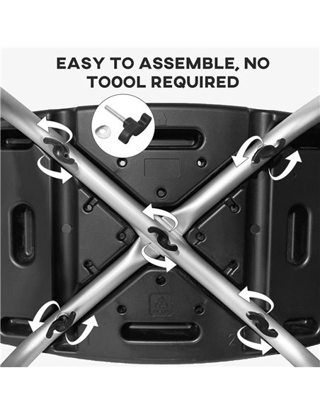 HOMCOM Height Adjustable Bath Stool, Aluminium Shower Stool with Non-Slip Pads for Elderly, Disabled, Seniors, Pregnant, Black 7 - pic 110235 | FastDaddyshop