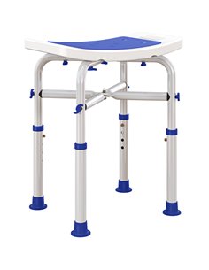 HOMCOM 44-51.5cm Aluminium Frame Shower/Bath Stool - White 713-115V00VT