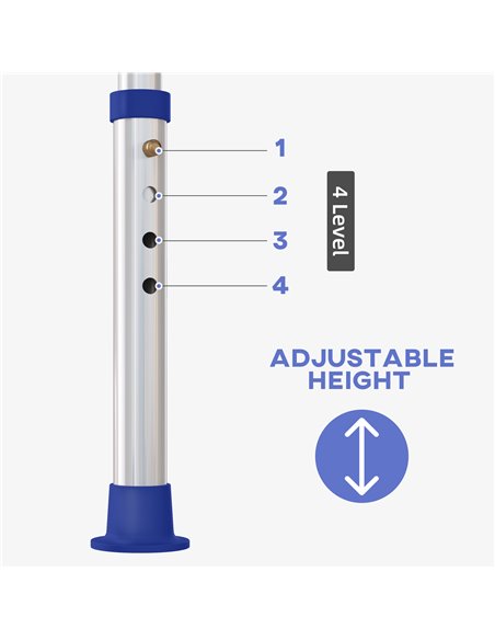 HOMCOM 44-51.5cm Aluminium Frame Shower/Bath Stool - White 713-115V00VT - pic 110245 | FastDaddyshop