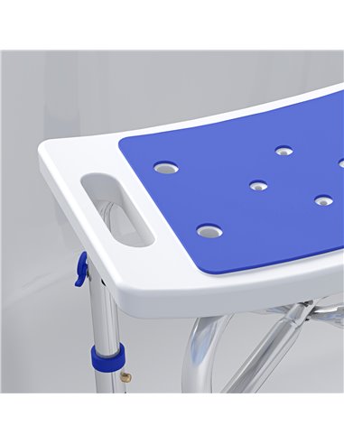HOMCOM 44-51.5cm Aluminium Frame Shower/Bath Stool - White 713-115V00VT
