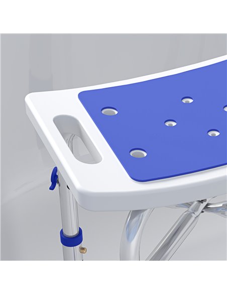 HOMCOM 44-51.5cm Aluminium Frame Shower/Bath Stool - White 713-115V00VT - pic 110248 | FastDaddyshop