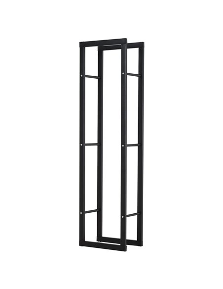 HOMCOM Metal Firewood Log Holder Tall Firewood Rack Indoor Outdoor Fireplace Wood Storage Shelf with Side Rails, Rust-Resistant, - pic 110294 | FastDaddyshop