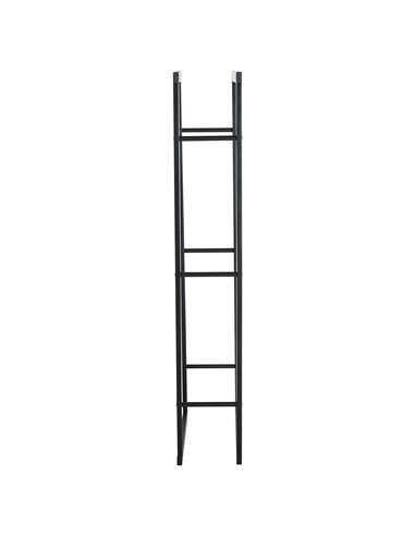 HOMCOM Metal Firewood Log Holder Tall Firewood Rack Indoor Outdoor Fireplace Wood Storage Shelf with Side Rails, Rust-Resistant,
