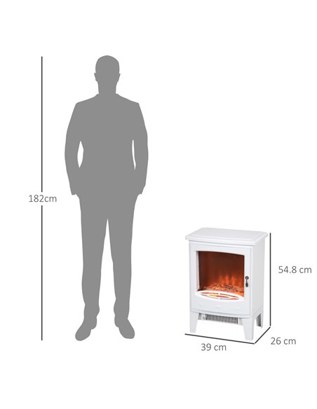 HOMCOM Tempered Glass Casing Electric Fireplace, Freestanding Electric Fire with Realistic Flame Effect, Electric Log Burner wit - pic 110404 | FastDaddyshop