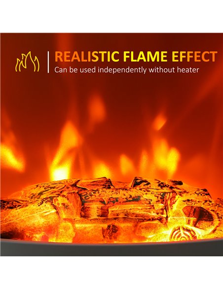 HOMCOM Tempered Glass Casing Electric Fireplace, Freestanding Electric Fire with Realistic Flame Effect, Electric Log Burner wit - pic 110407 | FastDaddyshop