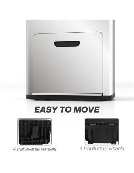 HOMCOM 56L Triple Compartment Stainless Steel Kitchen Bin, with Deodoriser Holders and Wheels - Silver Tone 851-042V00SR - pic 110434 | FastDaddyshop