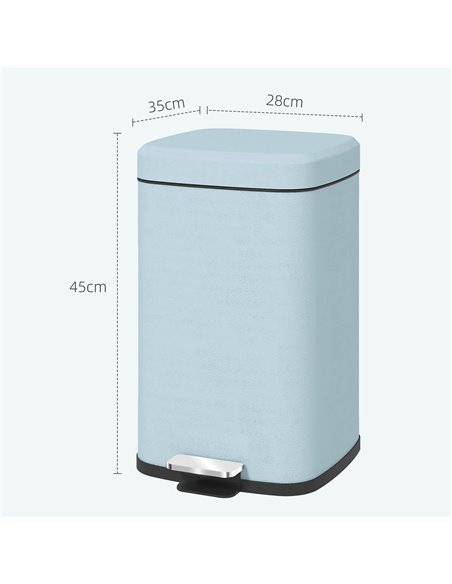 HOMCOM 20L Modern Boxy Metal Home Kitchen Bin - Light Green 851-039V01GN - pic 110440 | FastDaddyshop