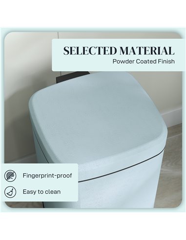 HOMCOM 20L Modern Boxy Metal Home Kitchen Bin - Light Green 851-039V01GN