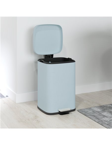 HOMCOM 20L Modern Boxy Metal Home Kitchen Bin - Light Green 851-039V01GN - pic 110445 | FastDaddyshop