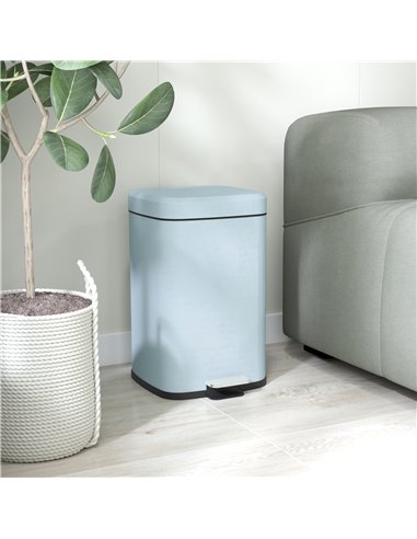 HOMCOM 20L Modern Boxy Metal Home Kitchen Bin - Light Green 851-039V01GN