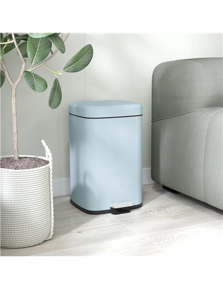 HOMCOM 20L Modern Boxy Metal Home Kitchen Bin - Light Green 851-039V01GN - pic 110446 | FastDaddyshop