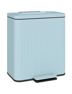 HOMCOM Dual Kitchen Bin, 2 x 20L Double Bin for Recycling and Waste, Fingerprint-proof Pedal Bin with Soft-Close Lid, Removable 