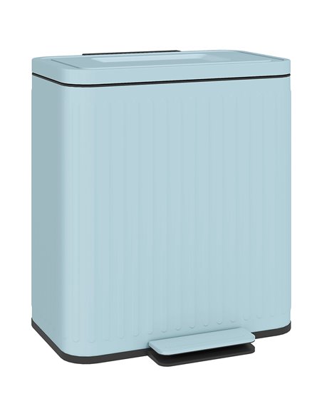HOMCOM Dual Kitchen Bin, 2 x 20L Double Bin for Recycling and Waste, Fingerprint-proof Pedal Bin with Soft-Close Lid, Removable  - pic 110447 | FastDaddyshop