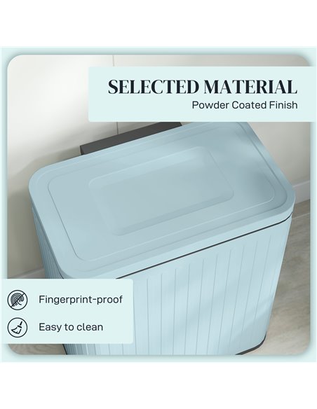 HOMCOM Dual Kitchen Bin, 2 x 20L Double Bin for Recycling and Waste, Fingerprint-proof Pedal Bin with Soft-Close Lid, Removable  - pic 110452 | FastDaddyshop